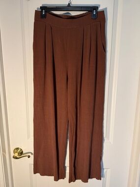 Monteau Wide-Leg Brown Palazzo Pants